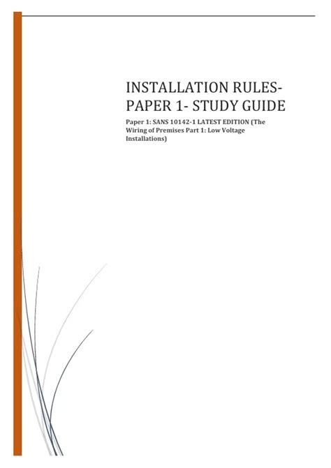 master installation rules paper 1 and 2