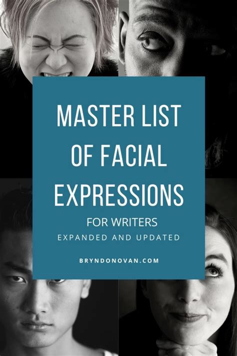 Master List Of Facial Expressions Bryn Donovan Expressions In Writing - Expressions In Writing