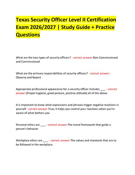 master security officer exam level 5 answers