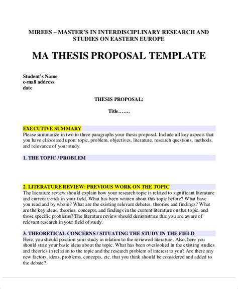 Master Thesis Proposal Sample