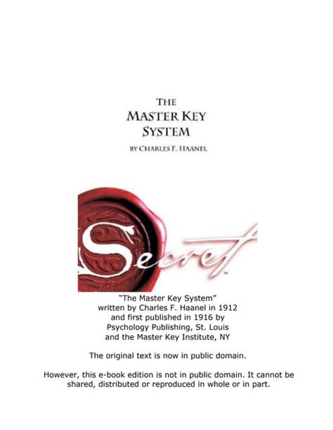 Read Master Key System Pdf The Secret 