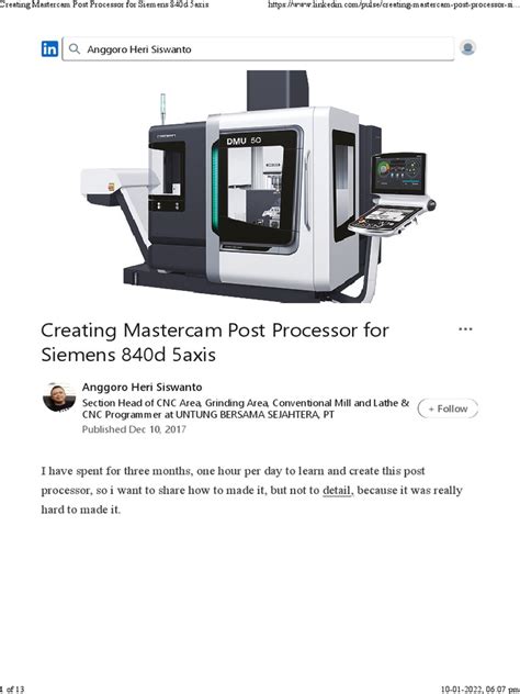 Mastercam Post Processor For Siemens
