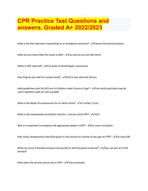 Mastering Cpr Test Answers For 2023 Your Complete Cpr Worksheet Answer Key - Cpr Worksheet Answer Key