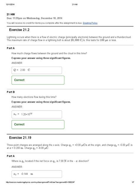 Mastering Physics Answers Chapter 21