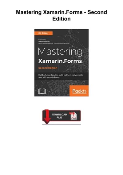 Mastering Xamarinforms Second Edition Build Rich Maintainable Multi Platform Native Mobile Apps With Xamarinforms