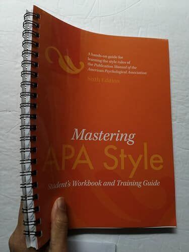 Download Mastering Apa Style Students Workbook And Training Guide 