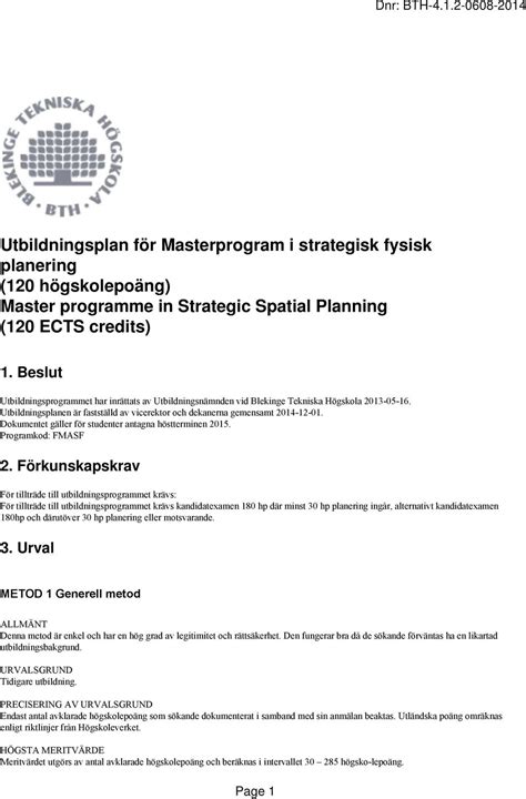 masterprogram fysisk planering
