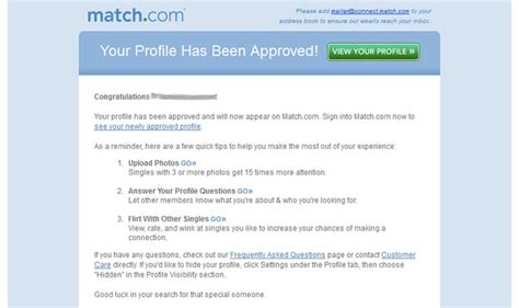 match dating approval