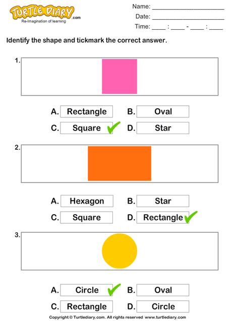 Match Shapes And Names Turtle Diary Worksheet Shape Matching Worksheet - Shape Matching Worksheet