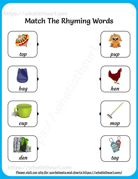 Match The Rhyming Words Worksheets Your Home Teacher Rhyming Words For Kindergarten Worksheets - Rhyming Words For Kindergarten Worksheets