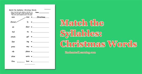 Match The Syllables Christmas Words Enchanted Learning Christmas Spelling Words 4th Grade - Christmas Spelling Words 4th Grade