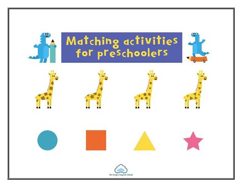 Matching Activities For Preschoolers Mr Gregu0027s English Cloud Matching Activity For Preschoolers - Matching Activity For Preschoolers