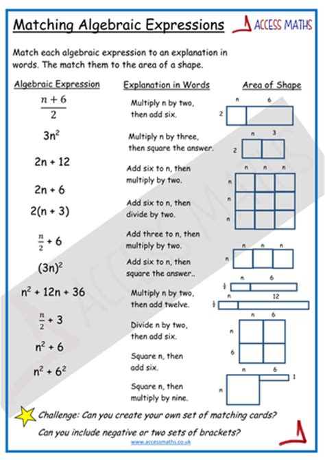 Matching Algebraic Expressions Worksheet   Algebraic Expression Matching Worksheets Amp Teaching Resources Tpt - Matching Algebraic Expressions Worksheet