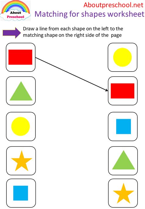 Matching Shapes Worksheet Homeschool Preschool Matching Worksheets For Preschool - Matching Worksheets For Preschool