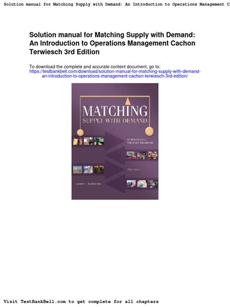 Download Matching Supply With Demand Solutions Manual Pdf 