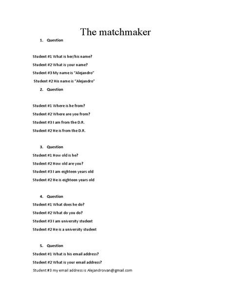 Matchmaker Play Full Script