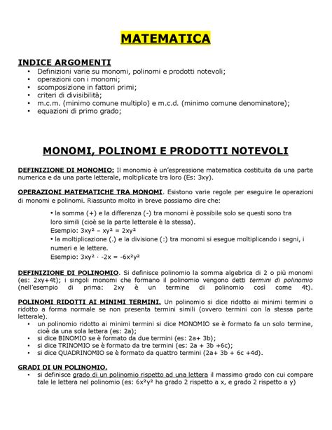 Matematica 1 Superiore