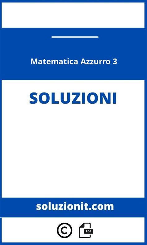 Full Download Matematica Azzurro 3 Soluzioni Esercizi 