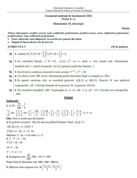 Full Download Matematica Clasa 9 Variante M2 Rezolvate Bac 