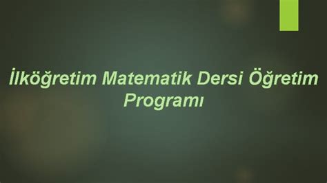 Matematik öğretim Programı