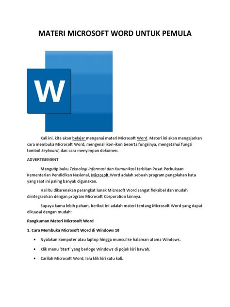 materi microsoft word | 30 Contoh Agenda Harian Guru SD Download