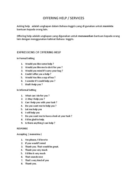 Materi Offering Help