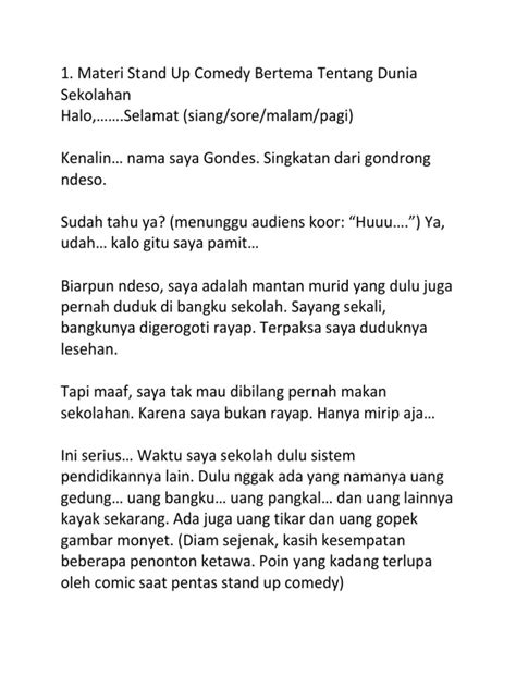 Materi Stand Up Comedy