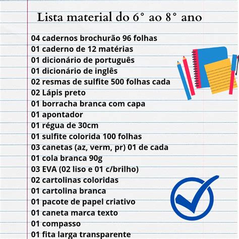 Material Escolar 6 Ano