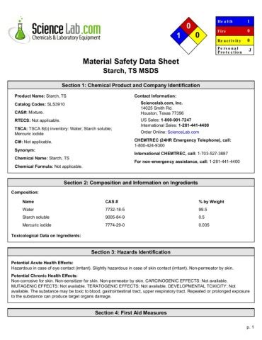 Material Safety Data Sheet Sciencelab