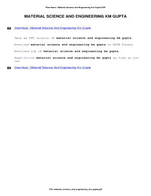 Read Online Material Science And Engineering Km Gupta 