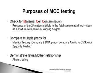 Maternal Cell Contamination