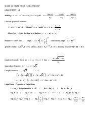 Math 110 Cheat Sheet