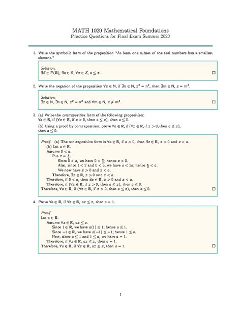 Math 20 Foundations Practice Final Exams