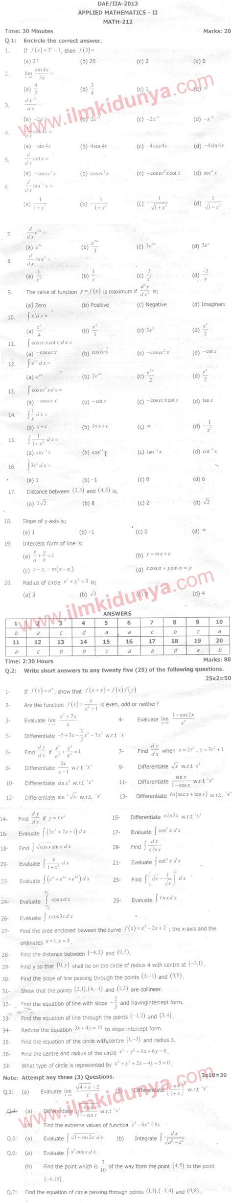 math 213 dae civil 2nd civil