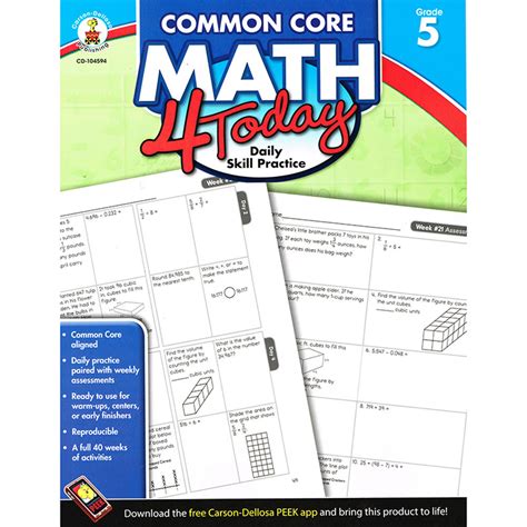 Math 4 Today Grade 5 Cd 104975 Daily 4 Math - Daily 4 Math