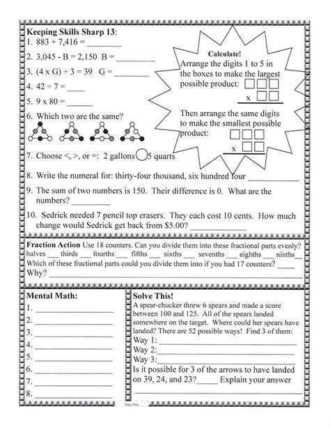 Math 4th Grade Homework Teaching Resources Tpt 4th Grade Math Homework Book - 4th Grade Math Homework Book