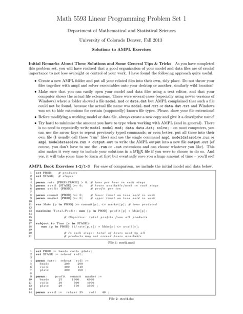 Math 5593 Linear Programming Midterm Exam Uc Denver