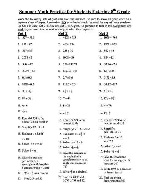 Math 8th Grade Practice Taks