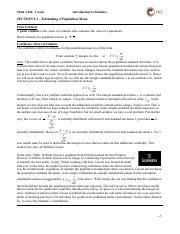 Math A160 Introduction To Statistics