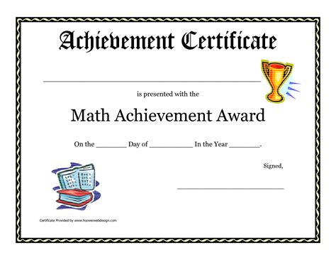 Math Achievement Award Printable Certificate Pdf Math Math Activites - Math Activites