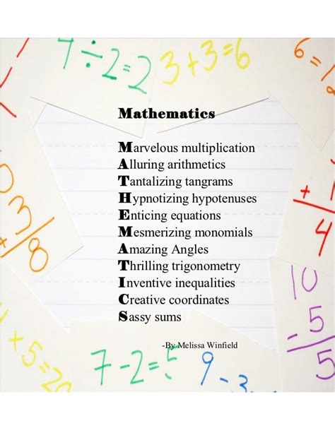 math acrostic poem on division