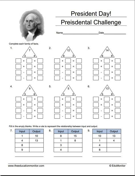 Math Activities And Worksheets For Presidents Day Enchanted Presidents Day Math Worksheets - Presidents Day Math Worksheets