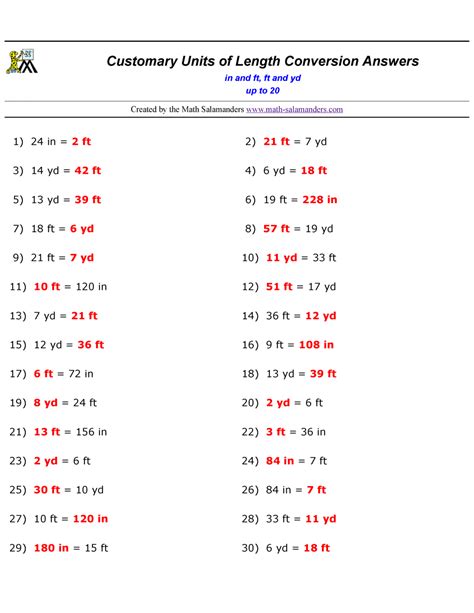 Math Answers For Customary