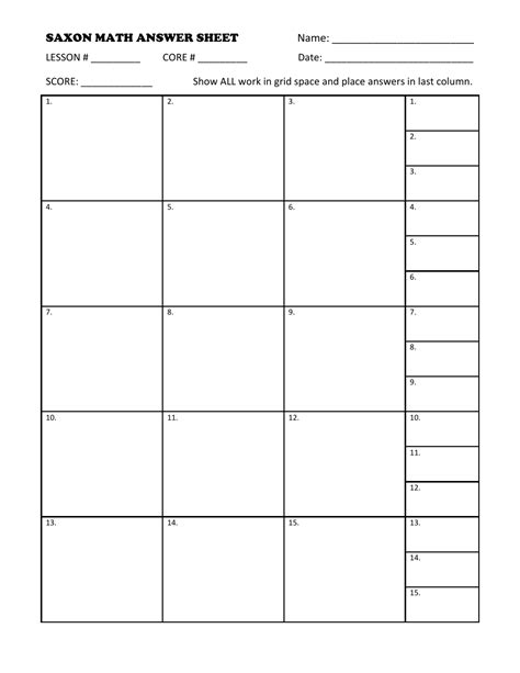 math answers for exploration recording sheet