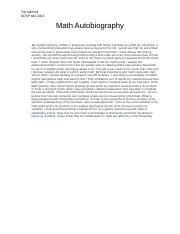 math autobiography assignment
