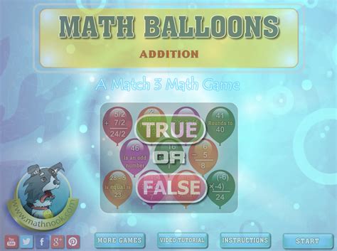 Math Balloons Addition Math Games 101 Math Balloons - Math Balloons