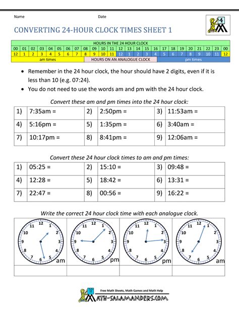 Math Clock   The Time Converting Am Pm To 24 Hour - Math Clock