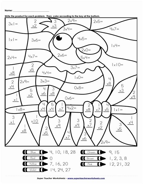Math Coloring Sheets 2nd Grade Color By Number Color By Number Math 2nd Grade - Color By Number Math 2nd Grade