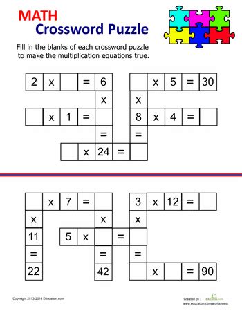 Math Crossword Puzzles For Kids Interactive Worksheet 7th Grade Math Crossword Puzzles - 7th Grade Math Crossword Puzzles