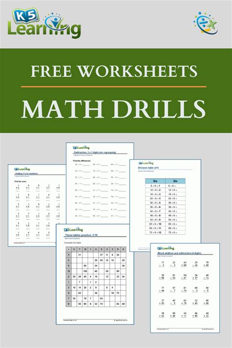 Math Drill Worksheets K5 Learning Math Ws - Math Ws